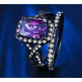 *3200* Breathtaking & Elegant 2.68 Carat Cr.Amethyst Ring with Amazing Sim Accents - Size 7/O/55mm