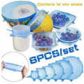 REUSEABLE FOOD STORAGE COVERS - SET OF 6 IN BLUE OR WHITE