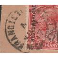 Bechuanaland 1d pair on piece cancelled Francistown Sep 11 17 as scans