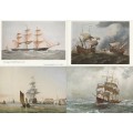 Postcards Old Ships X 6 Unused as scans