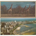 Postcards X2 long panoramic cards unused as scans