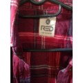 Red, black and grey checked warm winter shirt Size XL