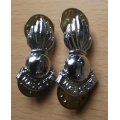 Pair of Cape Garrison Artillery chromed collar badges (CO 874/875) - set 1 of 2