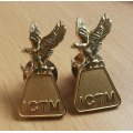 Pair of pin badges ICTM eagle with lightning bolt - Ciskei?