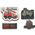 Excellent lot of 4 vintage fire services equipment lapel pin badges