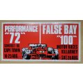 Rare 1972 False Bay 100 Formula 1 motor racing original large advertising decal sticker