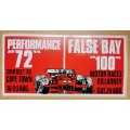 Rare 1972 False Bay 100 Formula 1 motor racing original large advertising decal sticker