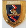 Transvaal Horse Artillery plaque, signed by Commandant Brent Chalmers 1983