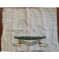Large WW2-era West Yorkshire Regiment hand-embroidered insignia on cloth