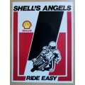 Lot of 6 vintage Shell`s Angels Ride Easy Motorcycle decal stickers