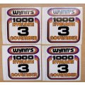 Lot of 4 Wynn`s additives Kyalami 1000km 1984 race day advertising stickers