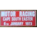 Unused motor racing advertising car decal sticker for Cape South Easter 6 January 1973