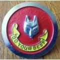 Vintage enamelled Boy Scouts Wolf Cub cap badge - Do Your Best - by Metal Art
