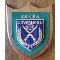 Southern Rhodesia National Rifle Association (SRNRA) 1954 Governor`s Cup shooting badge on plaque