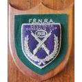 Federation of Rhodesia and Nyasaland Rifle Association (FRNRA) 1958 shooting badge on plaque