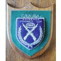 Federation of Rhodesia and Nyasaland Rifle Association (FRNRA) 1960 shooting badge on plaque