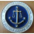 Maritime Law Association of Australia and New Zealand badge on wooden plaque