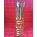 Tall trench art vase made from 13 Pounder shell 1915