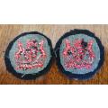 SA Navy pair of warrant officer small cloth badges