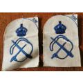 Royal Navy post-WW2 pair of sailmaker`s craft cloth badges