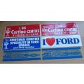 Lot of 6 vintage Ford-related car decal stickers