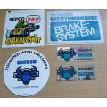 Lot of 5 vintage vehicle brakes advertising decal stickers