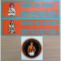 Great pair of vintage Afrikaans road safety bumper stickers + bilingual car disk sticker - 1 of 2