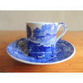 COPELAND SPODE ITALIAN BLUE COFFEE CAN AND SAUCER