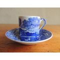 COPELAND SPODE ITALIAN BLUE COFFEE CAN AND SAUCER