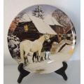 SPODE PLATE THE NOBLE HORSE CHRISTMAS COLLECTION - "BOXING DAY" BOXED WITH COA