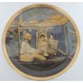 CROWN STAFFORDSHIRE DISPLAY PLATE - EDOUARD MANET "MONET PAINTING IN HIS STUDIO BOAT"