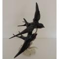 HUTSCHENREUTHER "SWALLOWS IN FLIGHT" - ABSOLUTELY EXQUISITE