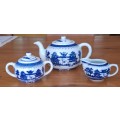 Oriental Teapot, Milk Jug and Sugar Bowl