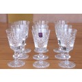 Nine Edinburgh Crystal Sherry Glasses