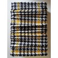 ADULT FACE BUFF x 1 HOUNDSTOOTH BLACK, WHITE & YELLOW