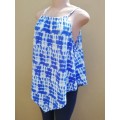 BLUE & WHITE LONGER LENGTH TOP (40)