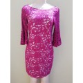 MAGENTA LACE DRESS (6) FULLY LINED