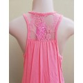PEACH RACER BACK TOP WITH LACE - LARGE