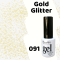 UV Soak Off Gel Color 10ml - CLEAR GOLD GLITTER 091
