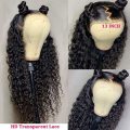 BLACROSS 28 Inch 13x6 Deep Wave Lace Front Wigs Human Hair 180 Density Deep Part Curly Lace Front