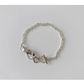925 Silver Bow Knot  and Art Lady Bracelet Set
