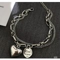 925 Silver Love Forever and Heart Bracelet