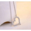 SPECIAL - 925 Silver Cubic Zirconia Heart Necklace.