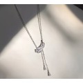 925 Silver Feather Tassel Necklace