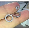 925 Silver Cubic Zirconia Halo Earrings