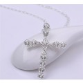 925 Silver Cubic Zircinia Cross Necklace