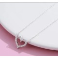 SPECIAL - 925 Silver Cubic Zirconia Heart Necklace.