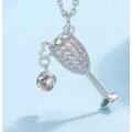 925 Silver Wine Glass Necklace
