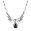 925 Silver Micro Zirconia Angel Wings Necklace