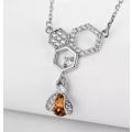 925 Silver Gold Bumble Bee Necklace